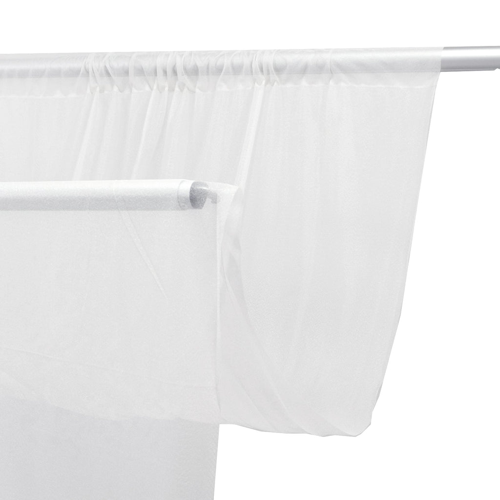 Sheer Backdrop Curtain Panel 5ft Ã— 10ft White â€“ Wedding Arch Drape with Rod Pocket - Bell Racket Store