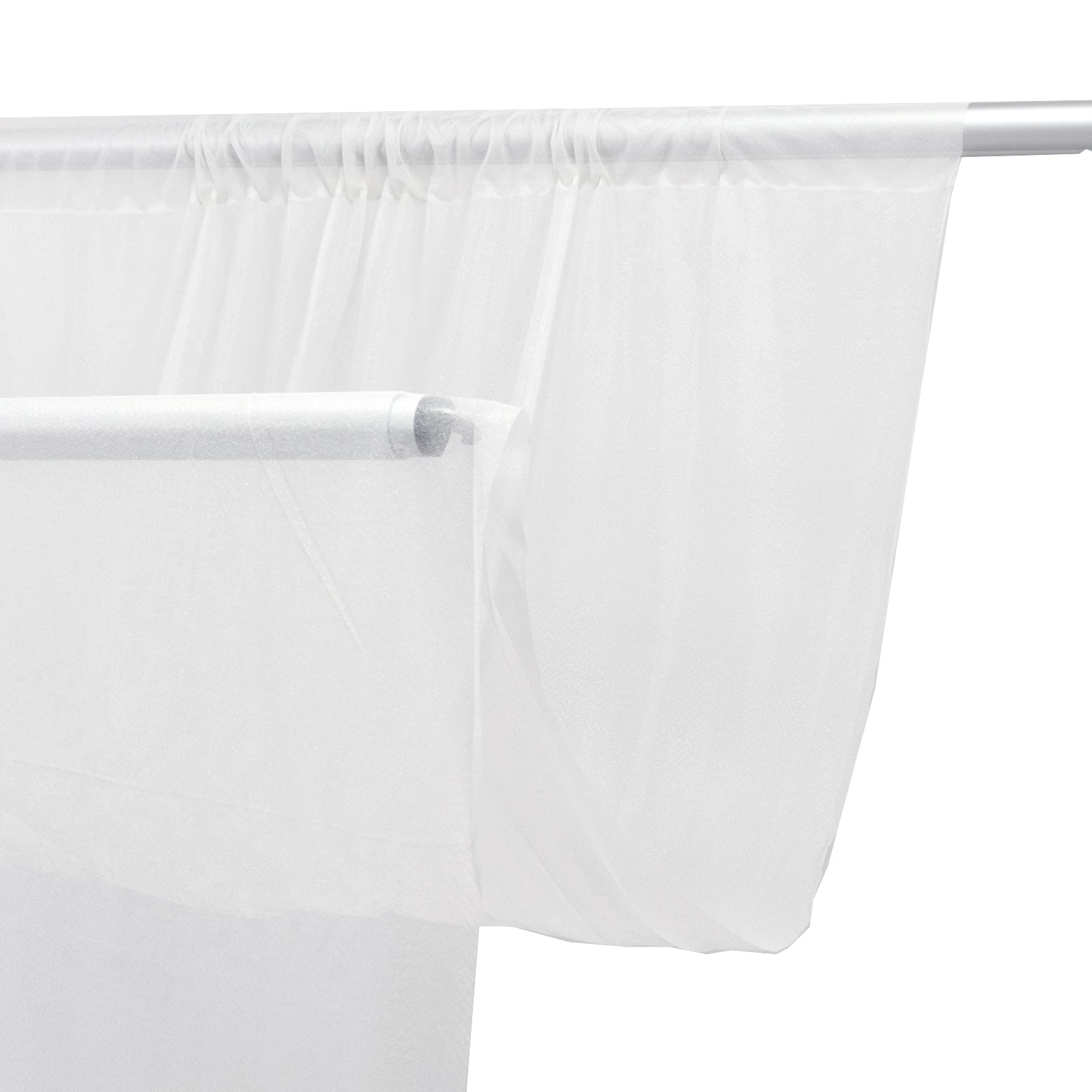 Sheer Backdrop Curtain Panel 5ft Ã— 10ft White â€“ Wedding Arch Drape with Rod Pocket - Bell Racket Store