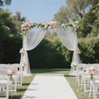 Sheer Backdrop Curtain Panel 5ft Ã— 10ft White â€“ Wedding Arch Drape with Rod Pocket - Bell Racket Store