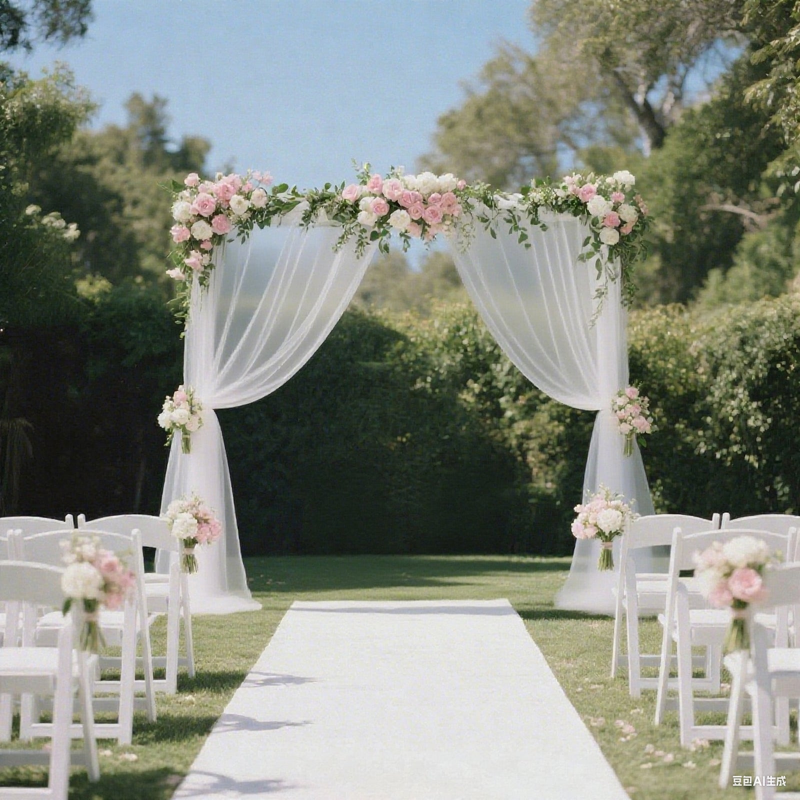 Sheer Backdrop Curtain Panel 5ft Ã— 10ft White â€“ Wedding Arch Drape with Rod Pocket - Bell Racket Store