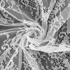 Lace 60"x120" Rectangle Tablecloth White - Vintage Lace Design with Scalloped Frill Edges for Refined Occasions