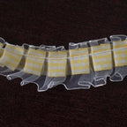 25 Yards 1" Ivory Double Layered Edging Ruffled Lace Trim With Satin Edged Organza Fabric and Gingham Polyester