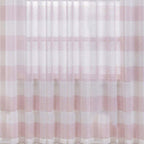 2 Pack White Blush Cabana Print Faux Linen Curtain Panels With Chrome Grommet - 52"x108"