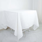 100% Cotton 70"x70" Square Tablecloth White Linen - Sophisticated, Soft & Breathable Fabric Table Cover