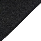 Shimmer Tinsel Spandex 72"x30" Rectangle Tablecloth Metallic Black Glittered Shiny Stretch Table Cover - Bell Racket Store