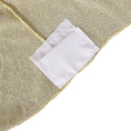 Shimmer Tinsel Spandex 72"x30" Rectangle Tablecloth Metallic Champagne Glittered Shiny Stretch Table Cover - Bell Racket Store