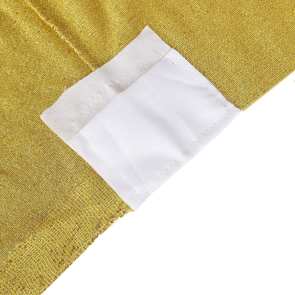 Shimmer Tinsel Spandex 72"x30" Rectangle Tablecloth Metallic Gold Glittered Shiny Stretch Table Cover for Gleaming Event Decor - Bell Racket Store