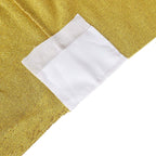 Shimmer Tinsel Spandex 72"x30" Rectangle Tablecloth Metallic Gold Glittered Shiny Stretch Table Cover for Gleaming Event Decor - Bell Racket Store