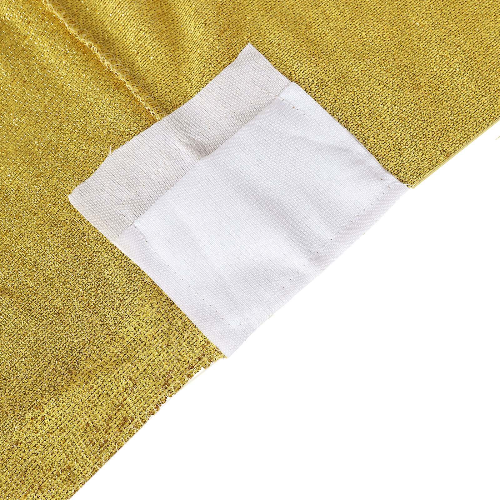 Shimmer Tinsel Spandex 72"x30" Rectangle Tablecloth Metallic Gold Glittered Shiny Stretch Table Cover for Gleaming Event Decor - Bell Racket Store