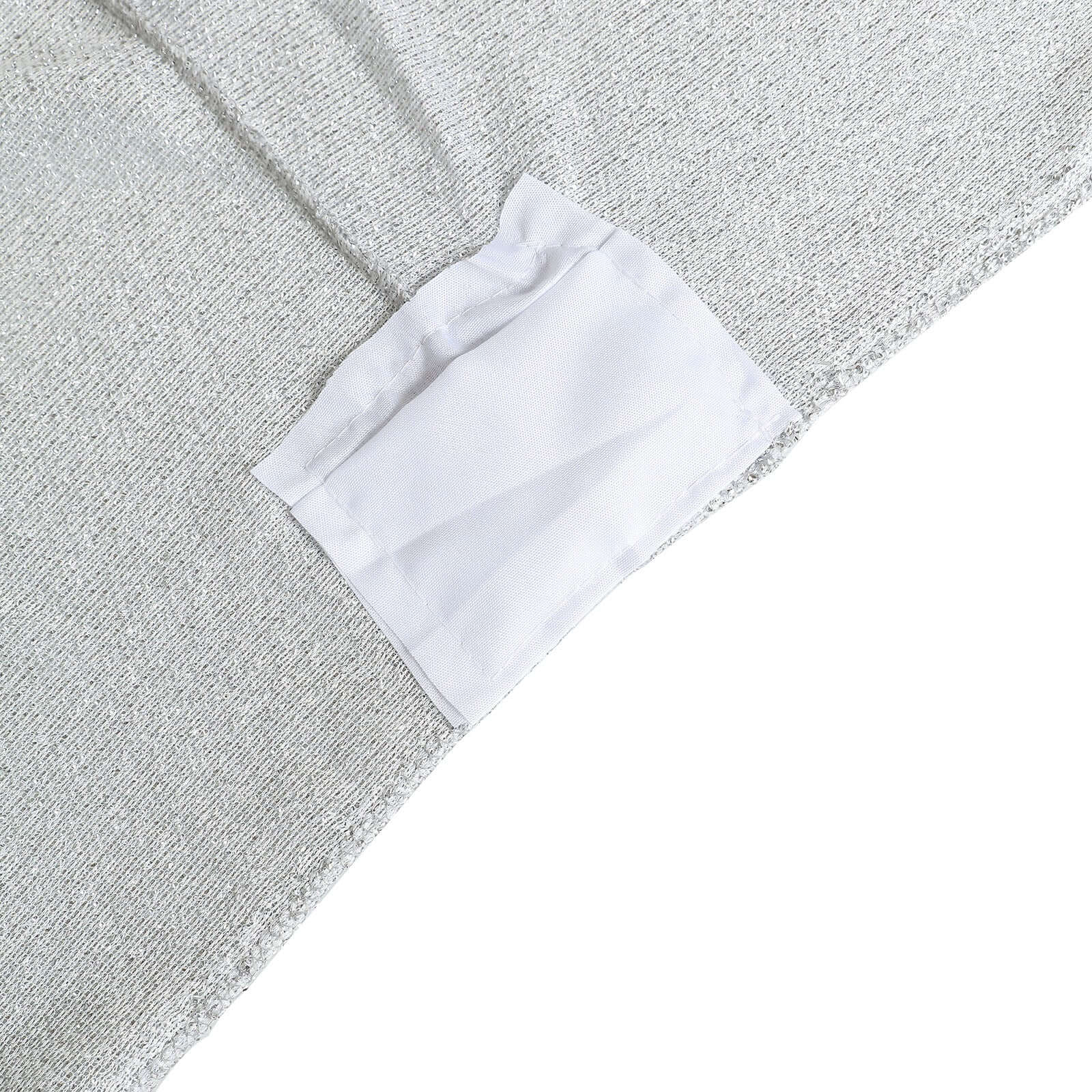 Shimmer Tinsel Spandex 72"x30" Rectangle Tablecloth Metallic Silver Glittered Shiny Stretch Table Cover - Bell Racket Store