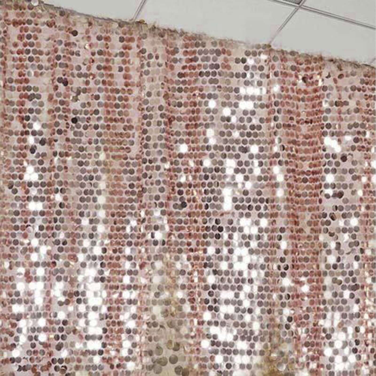 20ftx10ft Blush Big Payette Sequin Event Curtain Drapes, Backdrop Event Panel