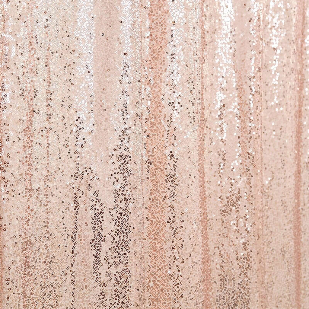 8ftx8ft Blush Sequin Event Curtain Drapes, Backdrop Event Panel