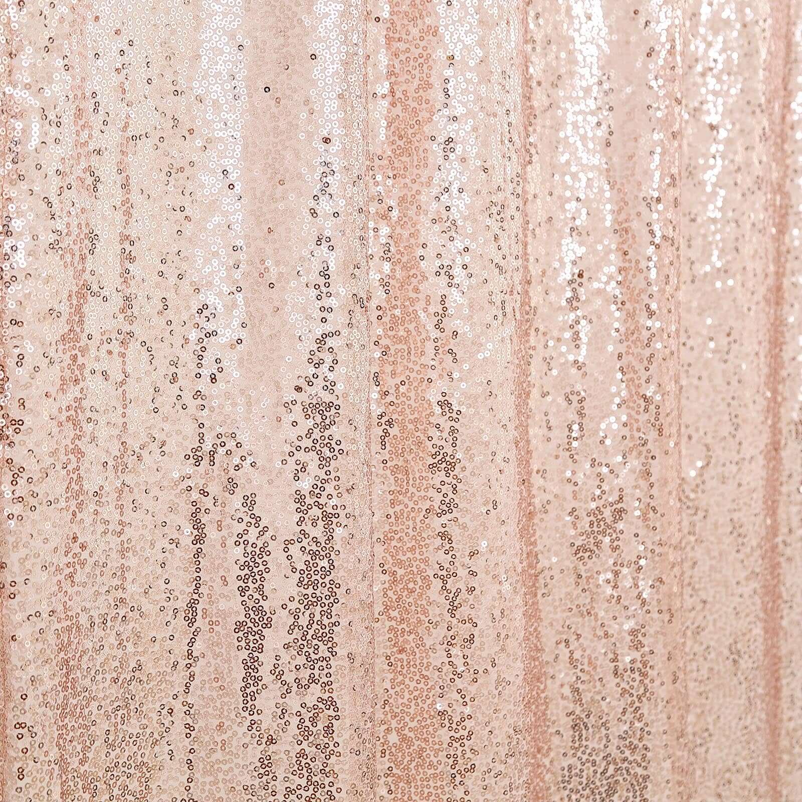 8ftx8ft Blush Sequin Event Curtain Drapes, Backdrop Event Panel