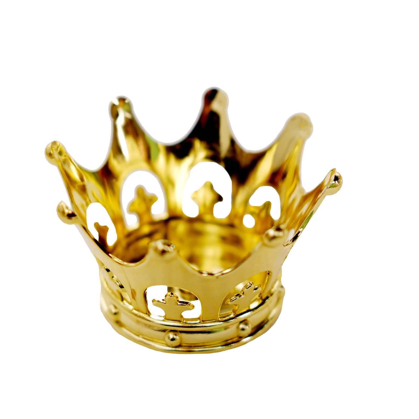 12-Pack Fillable Mini Crown Candy Container Gold - Regal Baby Shower Candy Treat Favor Containers 3"