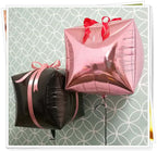 14" 4D Rose Gold Cube Shaped Mylar Foil Helium Air Balloons