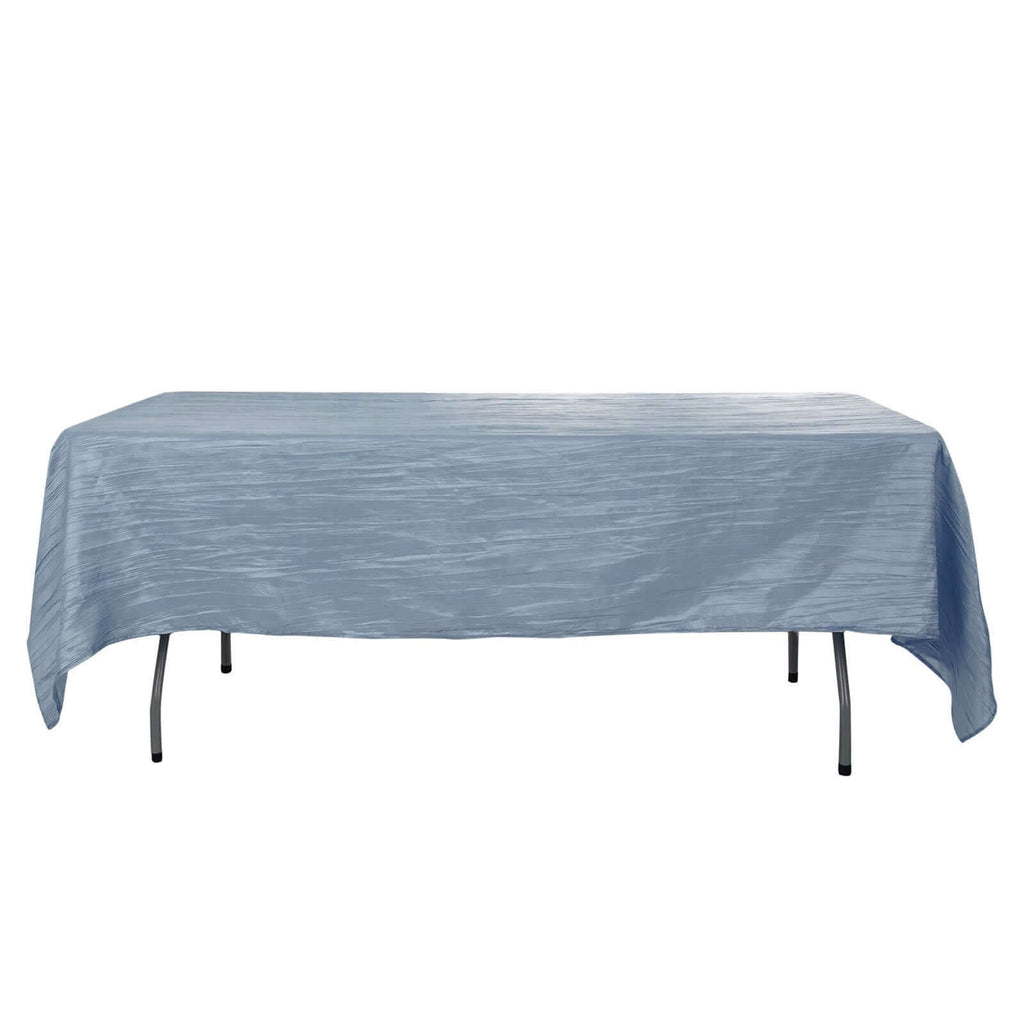 Taffeta 60"x102" Rectangle Tablecloth Dusty Blue - Accordion Crinkle Table Cover