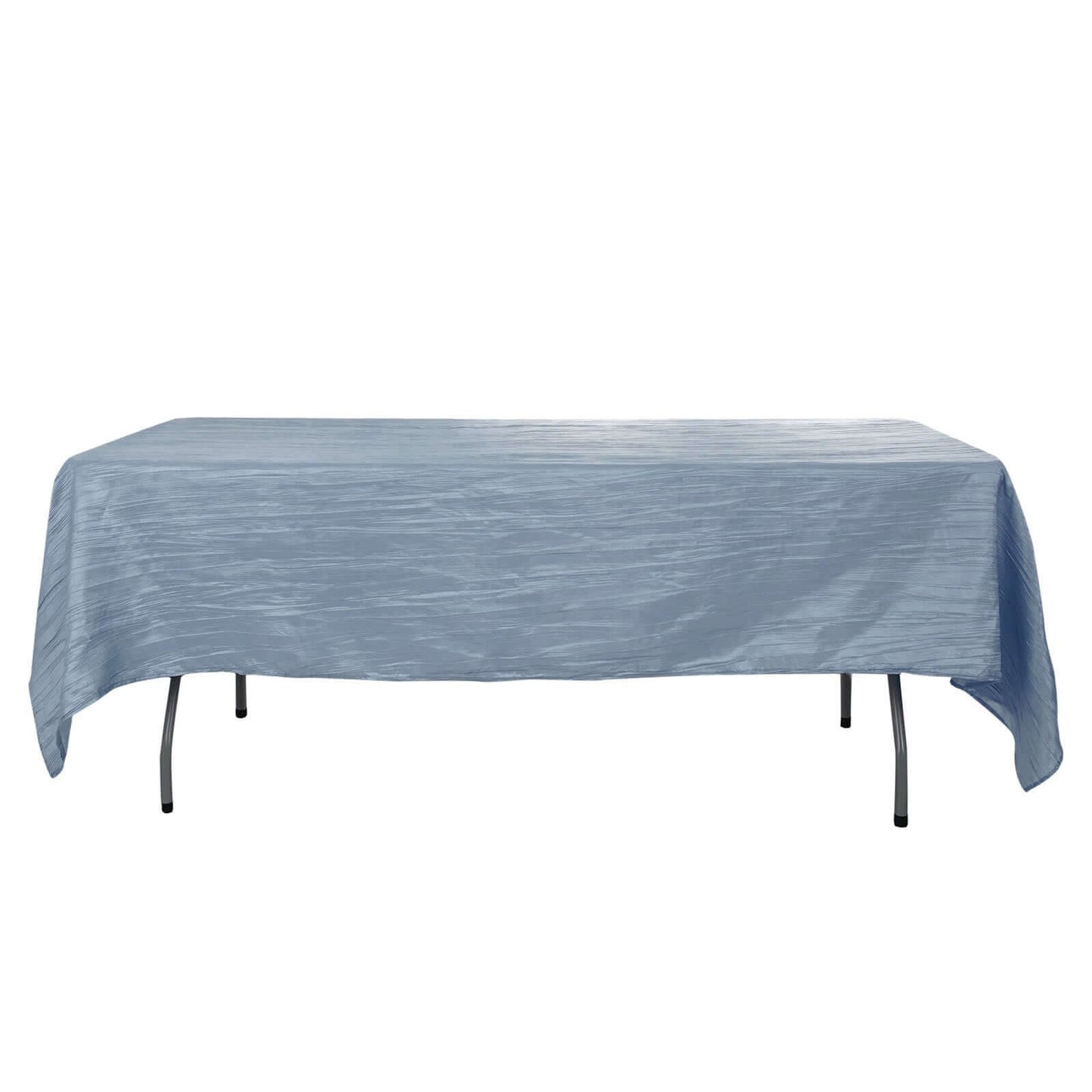 Taffeta 60"x102" Rectangle Tablecloth Dusty Blue - Accordion Crinkle Table Cover