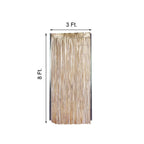 8ft Matte Gold Metallic Tinsel Foil Fringe Doorway Curtain Party Backdrop