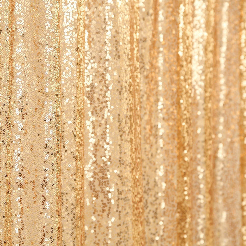 8ftx8ft Gold Sequin Event Curtain Drapes, Backdrop Event Panel