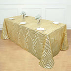 Sequin 90"x132" Rectangle Tablecloth Gold - Seamless Diamond Design for Upscale Events