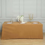 Polyester 90"x156" Rectangle Tablecloth Gold - Seamless Wrinkle-Resistant Design for Sophisticated Gatherings