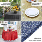 Sequin 132" Round Tablecloth Hunter Emerald Green - Seamless Dazzling Table Cover