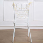Faux Pearl Beaded 16" Chair Back Garland Sash Amber Gatsby-Inspired Style - Pre-Tied Chic Wedding Decor for Chiavari Chairs
