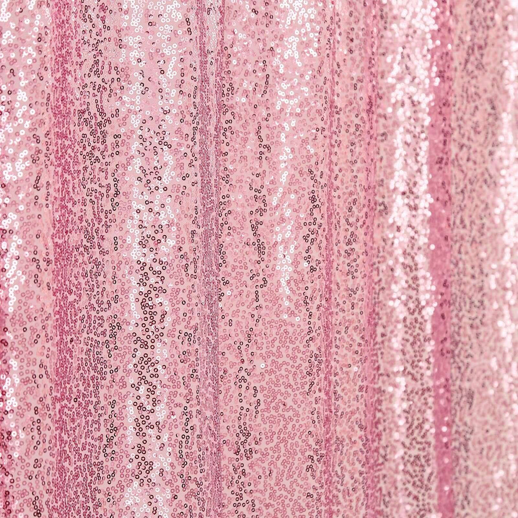 8ftx8ft Pink Sequin Event Curtain Drapes, Backdrop Event Panel