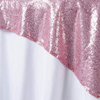 Sequin 72"x72" Table Overlay Square Tablecloth Pink - Sparkly Table Cover