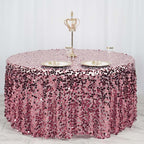 Sequin 120" Round Tablecloth Pink - Seamless Big Payette Table Cover