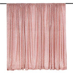 20ftx10ft Rose Gold Metallic Shimmer Tinsel Event Curtain Drapes, Backdrop Event Panel
