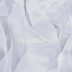 Taffeta 21ft Table Skirt White Cascading Curly Willow Style for Weddings & Banquets