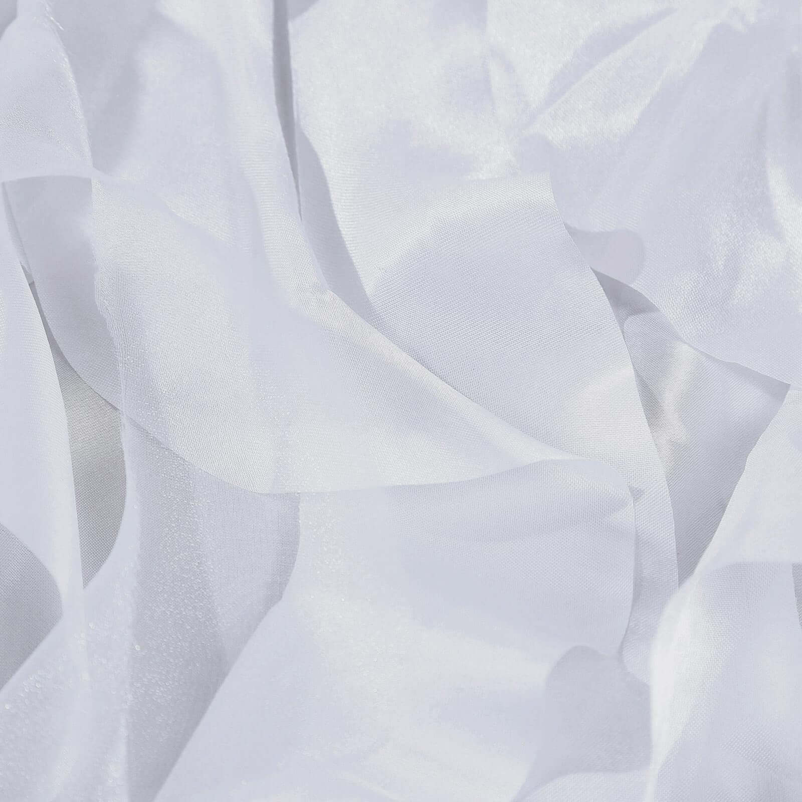 Taffeta 21ft Table Skirt White Cascading Curly Willow Style for Weddings & Banquets
