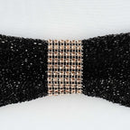 10 Pack Rhinestone Napkin Rings with Velcro Brooch Buckle Champagne - Stylish Design for Chair Sashes