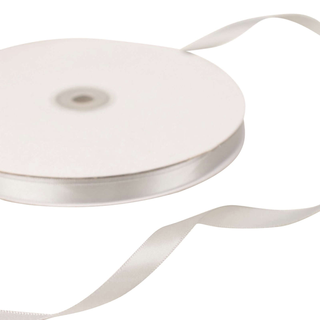 100 Yards 3/8" Silver Single Face Decorative Satin Ribbon