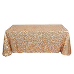 Sequin 90"x132" Rectangle Tablecloth Matte Champagne - Seamless Big Payette Table Cover