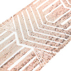 Sequin 12"x108" Table Runner Rose Gold - Diamond Glitz Design