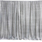 20ftx10ft Silver Metallic Shimmer Tinsel Event Curtain Drapes, Backdrop Event Panel