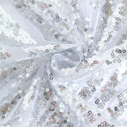 Sequin 72" Table Overlay Square Tablecloth Silver - Diamond Glitz Table Cover