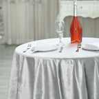 Velvet 72"x72" Table Overlay Square Tablecloth Silver - Premium Soft Finish for Sophisticated Celebrations