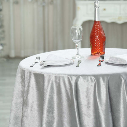 Velvet 72"x72" Table Overlay Square Tablecloth Silver - Premium Soft Finish for Sophisticated Celebrations
