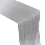 Taffeta 12"x108" Table Runner Silver - Accordion Crinkle Design