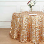 Sequin 120" Round Tablecloth Matte Champagne - Seamless Big Payette Table Cover