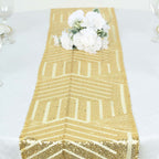 Sequin 12"x108" Table Runner Gold Diamond Glitz - Shimmering Event Decoration