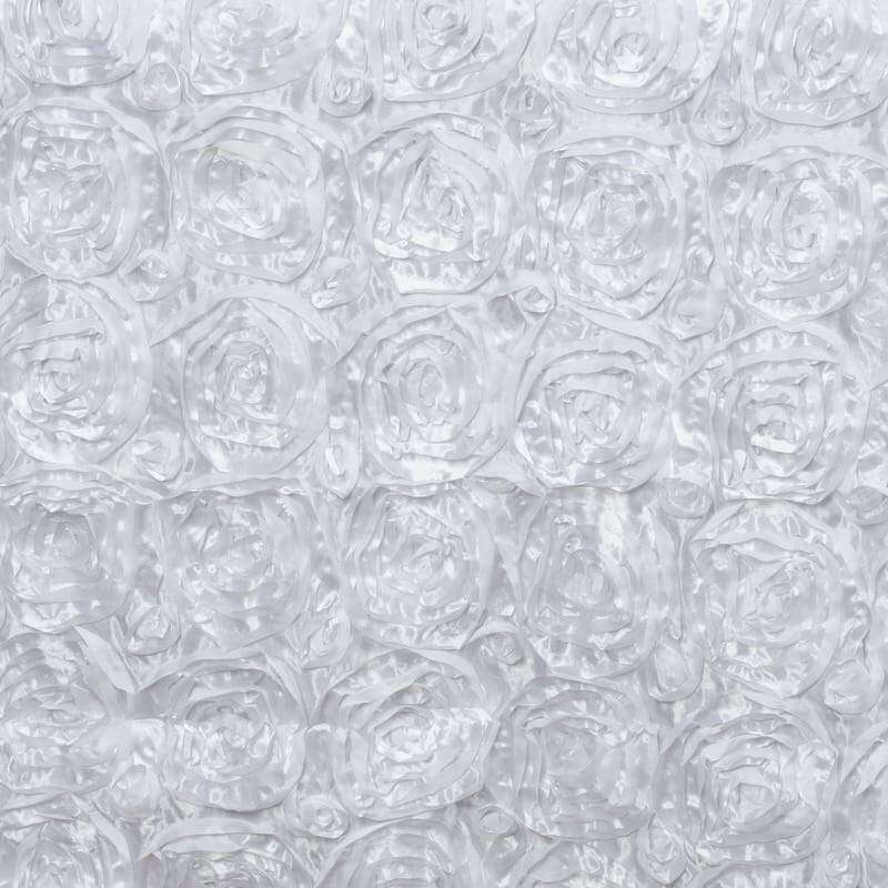 Rosette Satin 14"x108" Table Runner White - Stylish Grandiose Fabric Runner