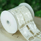 Sequin Stitch Crochet 4" x 5 Yards 1 Bolt White Rectangle Granny Square Afghan Pattern - Clearance SALE