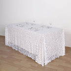 Sequin 90"x156" Rectangle Tablecloth White - Seamless Big Payette Table Cover