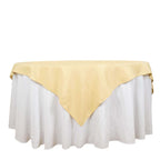Premium Polyester 70"x70" Table Overlay Square Tablecloth Champagne 220GSM Wrinkle-Resistant Table Cover