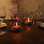 2-Pack Tealight Candles Red/Gold Glitter Rose Design - Unscented Dripless Wax for Romantic Decor