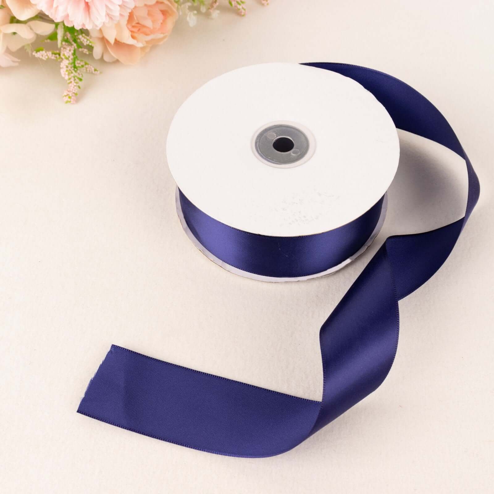 50 Yards 1.5" Navy Blue Single Face Decorative Satin Ribbon